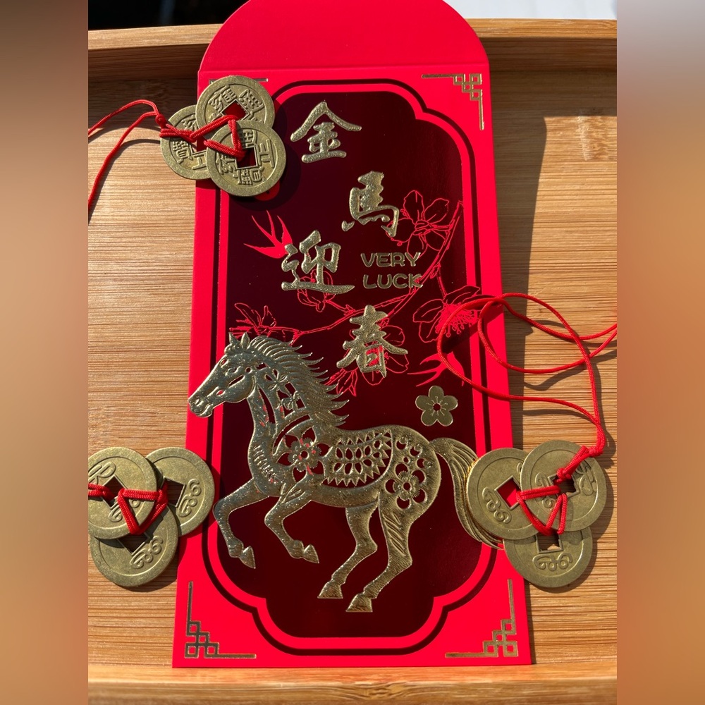 Year of the Horse 2026 Money Luck Envelope 3 Feng Shui Coins Bundle